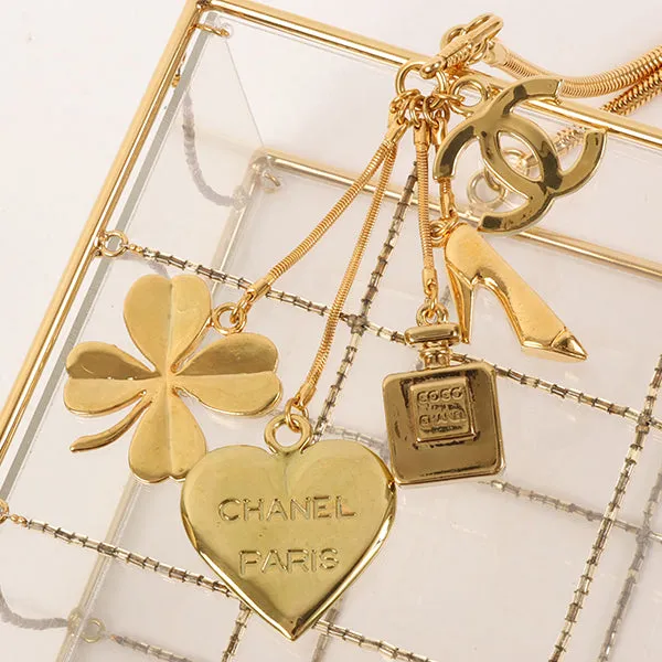 CHANEL Beads Chocolate Bar Logo Charm Chain Shoulder Bag Clear