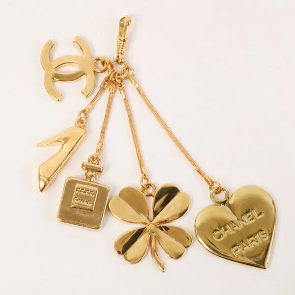 CHANEL Beads Chocolate Bar Logo Charm Chain Shoulder Bag Clear