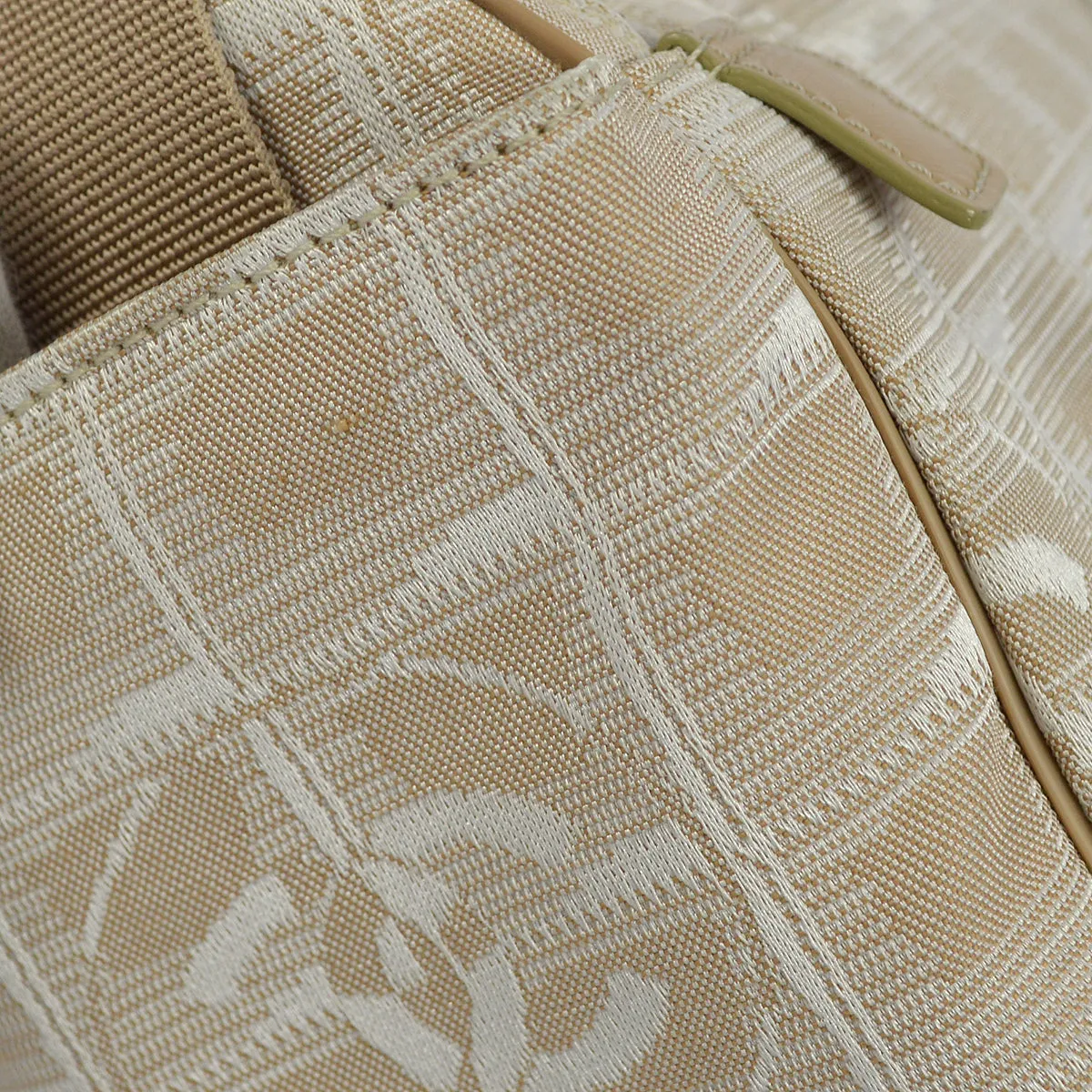 Chanel Beige Jacquard Nylon Travel Line Shoulder Bag