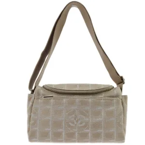 Chanel Beige Jacquard Nylon Travel Line Shoulder Bag