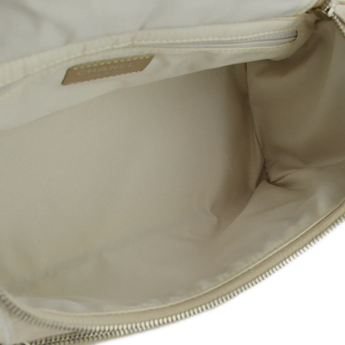 Chanel Beige Jacquard Nylon Travel Line Shoulder Bag