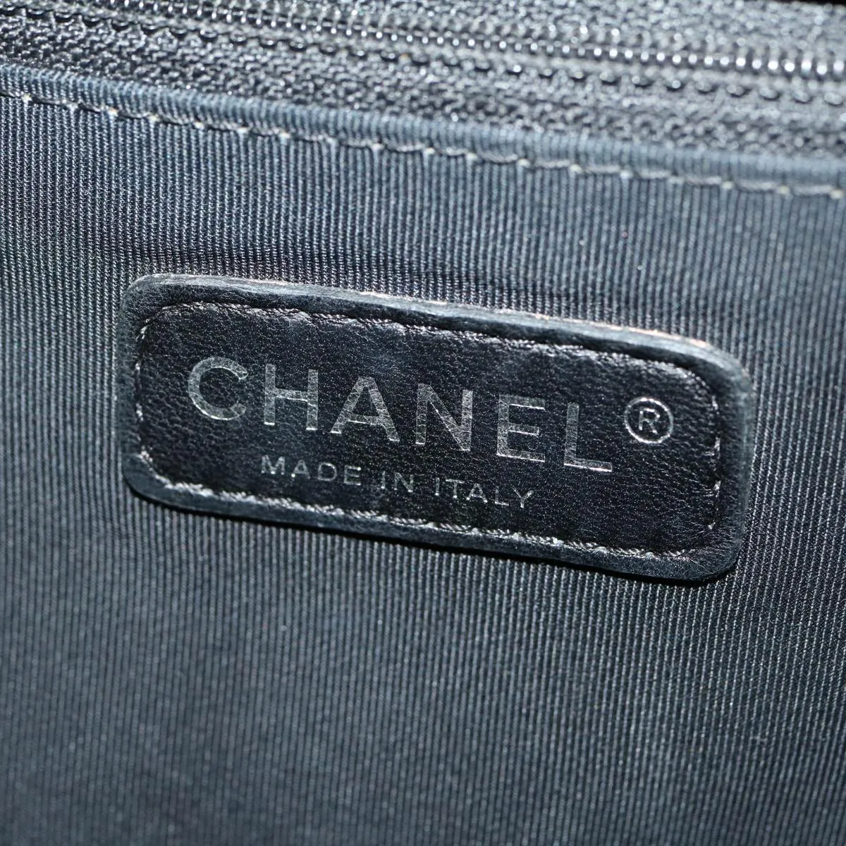 CHANEL Big Matelasse Boy  Chain Shoulder Bag Lamb Skin Black Auth 30943A