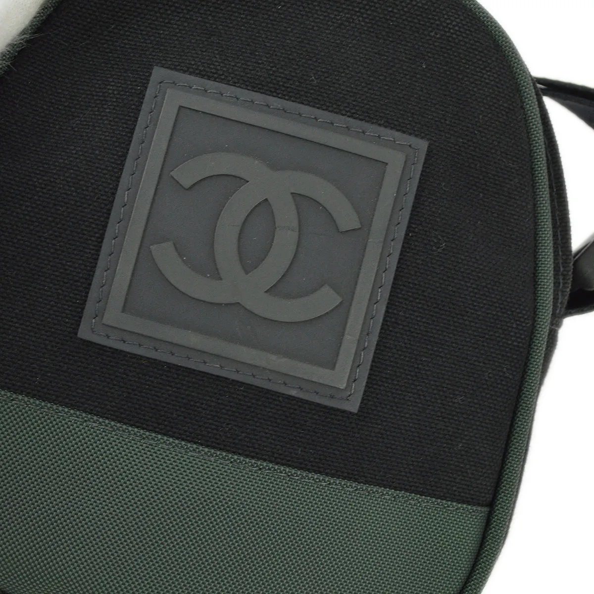 Chanel Black Green Sport Line Bum Shoulder Bag