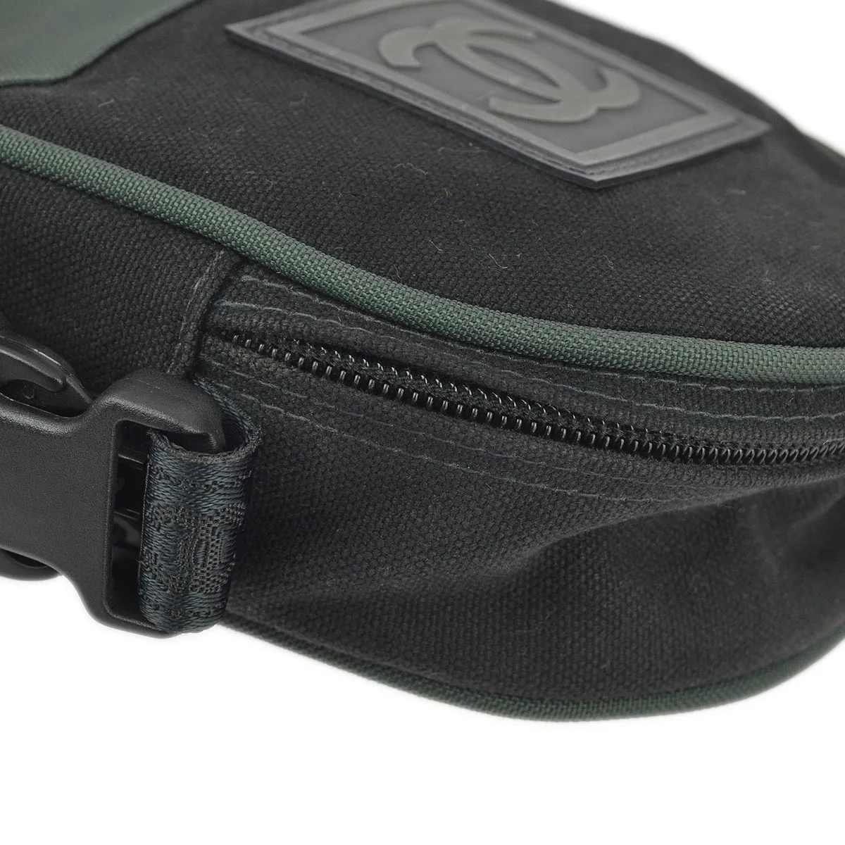 Chanel Black Green Sport Line Bum Shoulder Bag