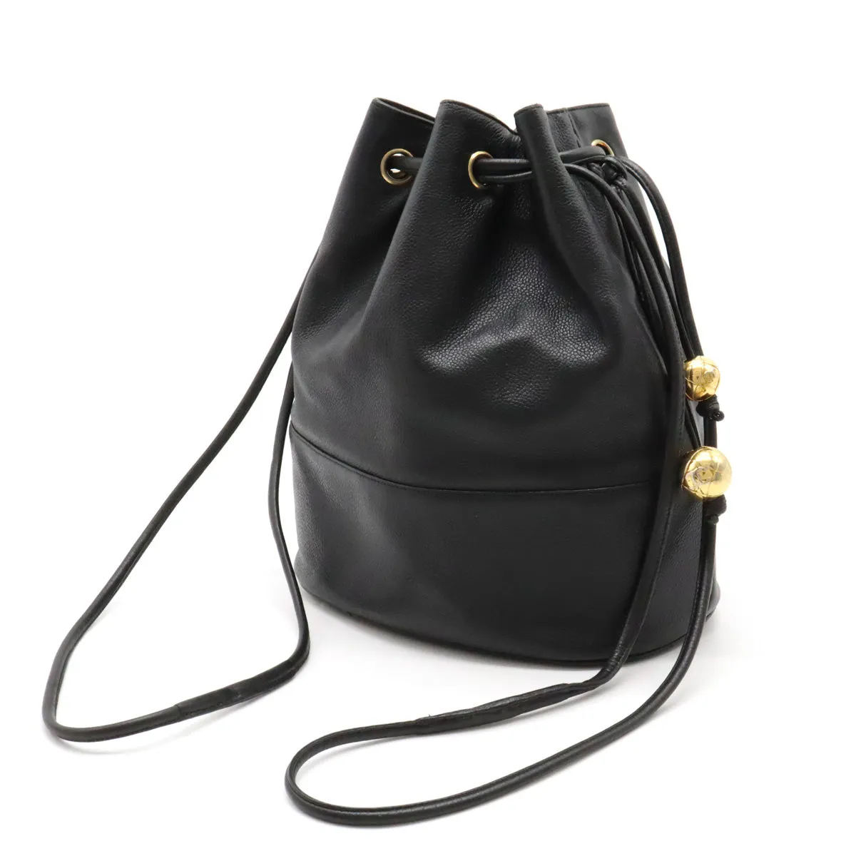 Chanel Black Lambskin Bucket Shoulder Bag