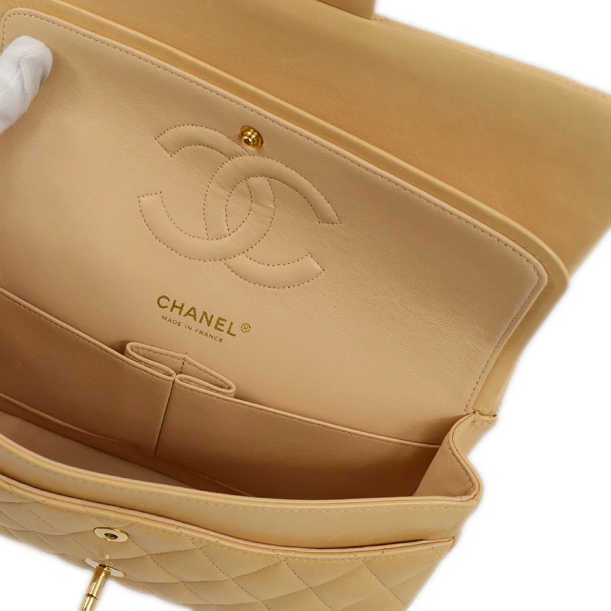 Chanel Black Lambskin Medium Classic Double Flap Shoulder Bag