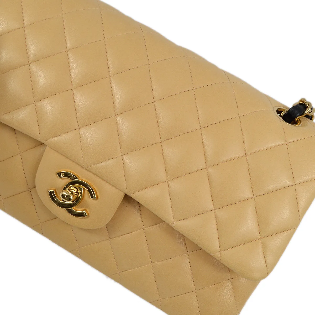 Chanel Black Lambskin Medium Classic Double Flap Shoulder Bag