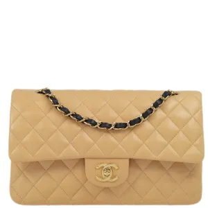 Chanel Black Lambskin Medium Classic Double Flap Shoulder Bag