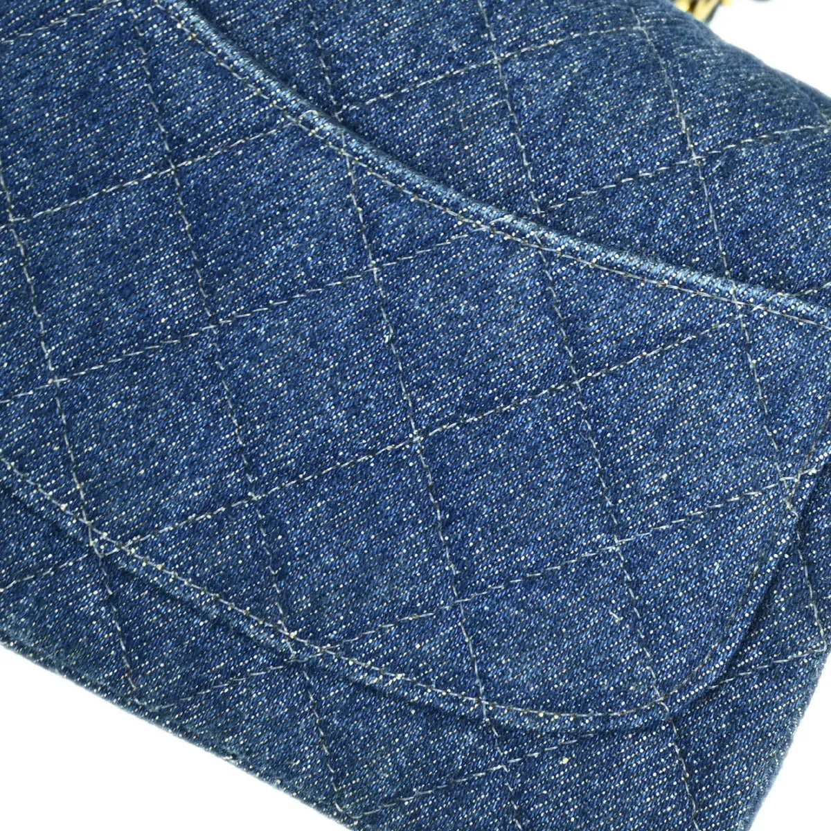 Chanel Blue Denim Mini Classic Square Flap Shoulder Bag 17
