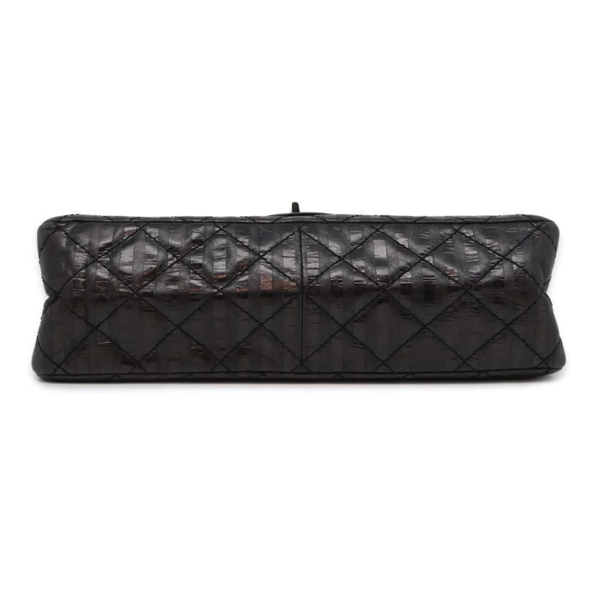 Chanel Chain Shoulder Bag 2.55 Matelasse Stripe Leather Large A37587 CHANEL Black