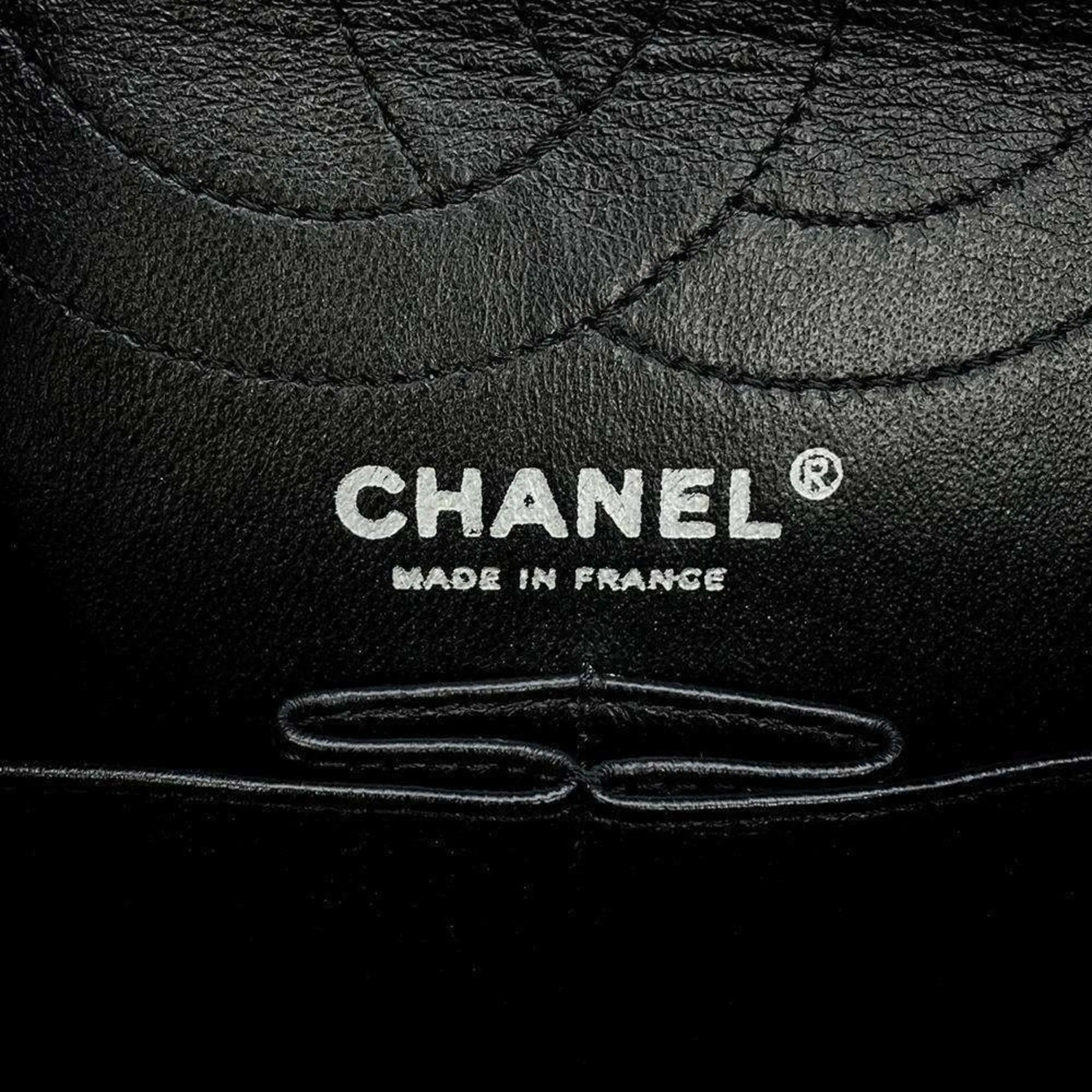 Chanel Chain Shoulder Bag 2.55 Matelasse Stripe Leather Large A37587 CHANEL Black