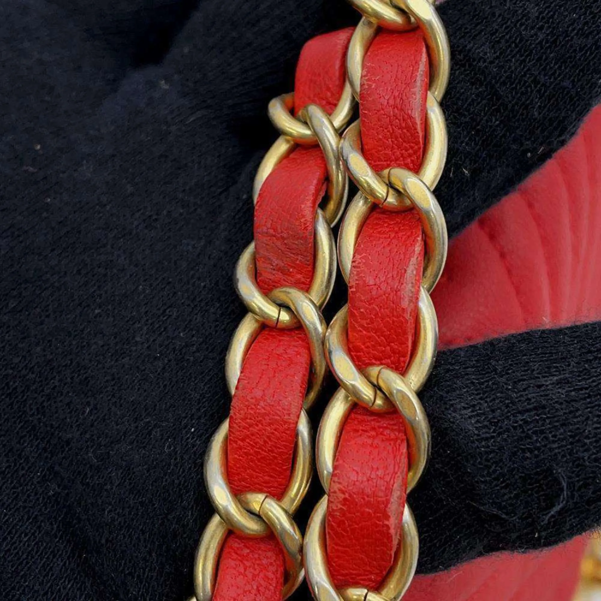Chanel Chain Shoulder Bag Chevron V Stitch Coco Mark Leather CHANEL