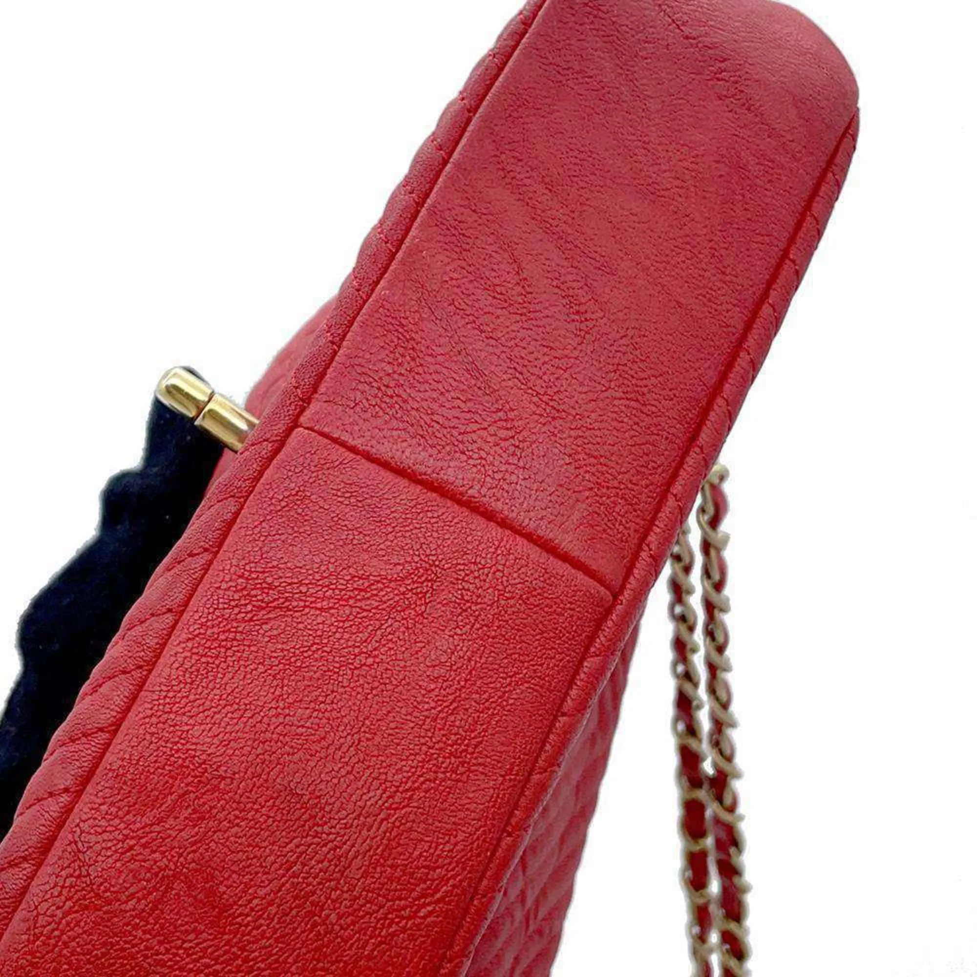 Chanel Chain Shoulder Bag Chevron V Stitch Coco Mark Leather CHANEL