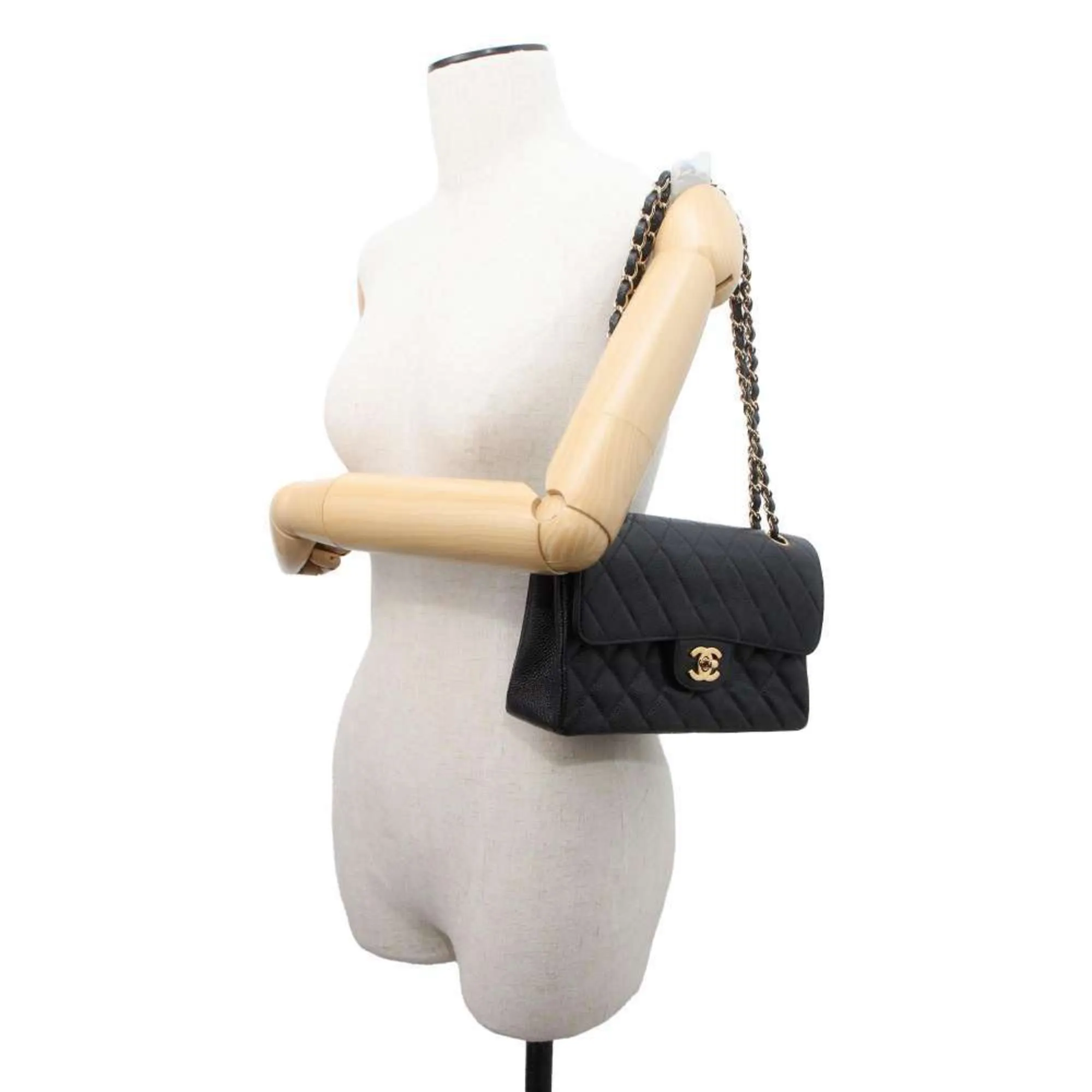 Chanel Chain Shoulder Bag Matelasse 23 Coco Mark Double A01113 CHANEL Black