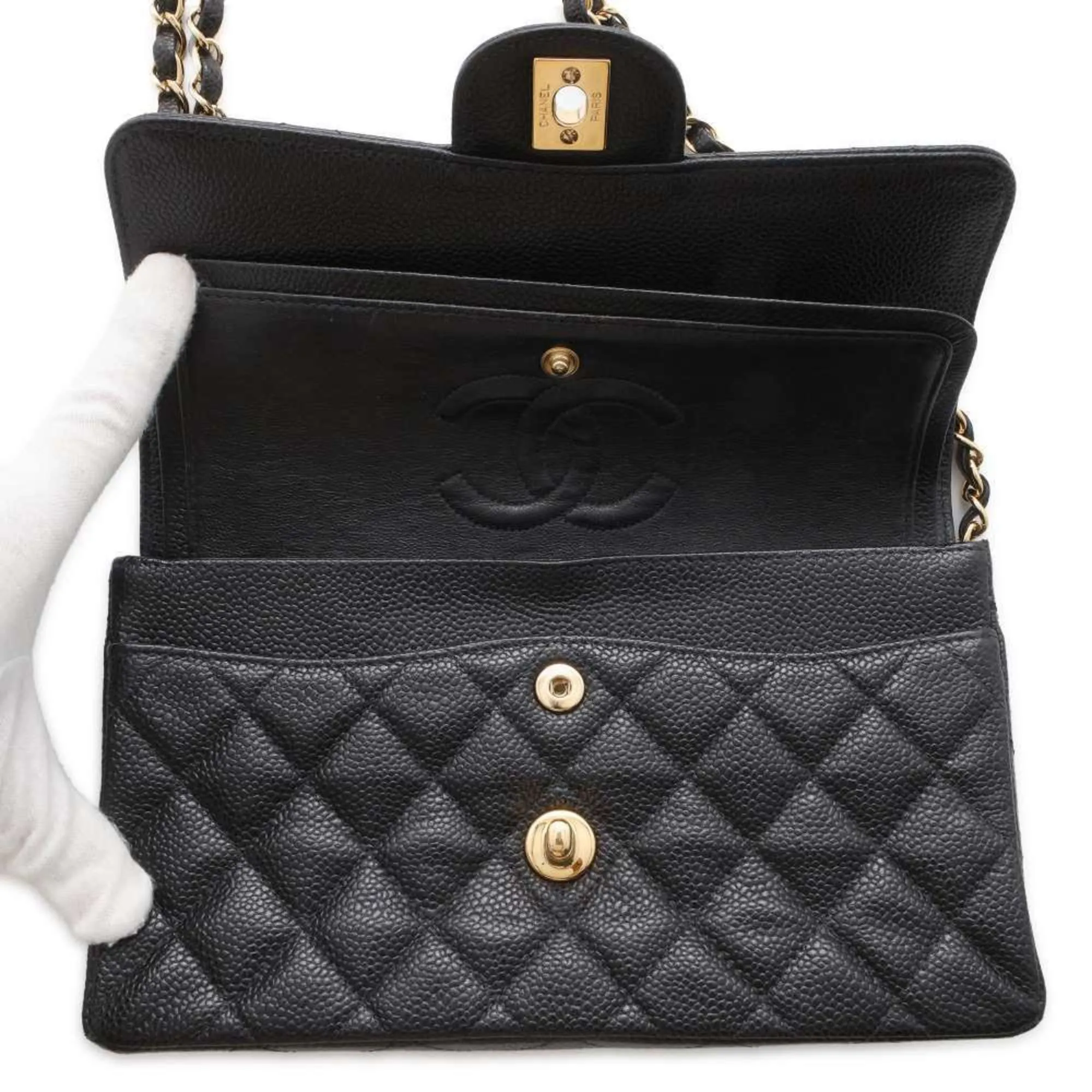 Chanel Chain Shoulder Bag Matelasse 23 Coco Mark Double A01113 CHANEL Black