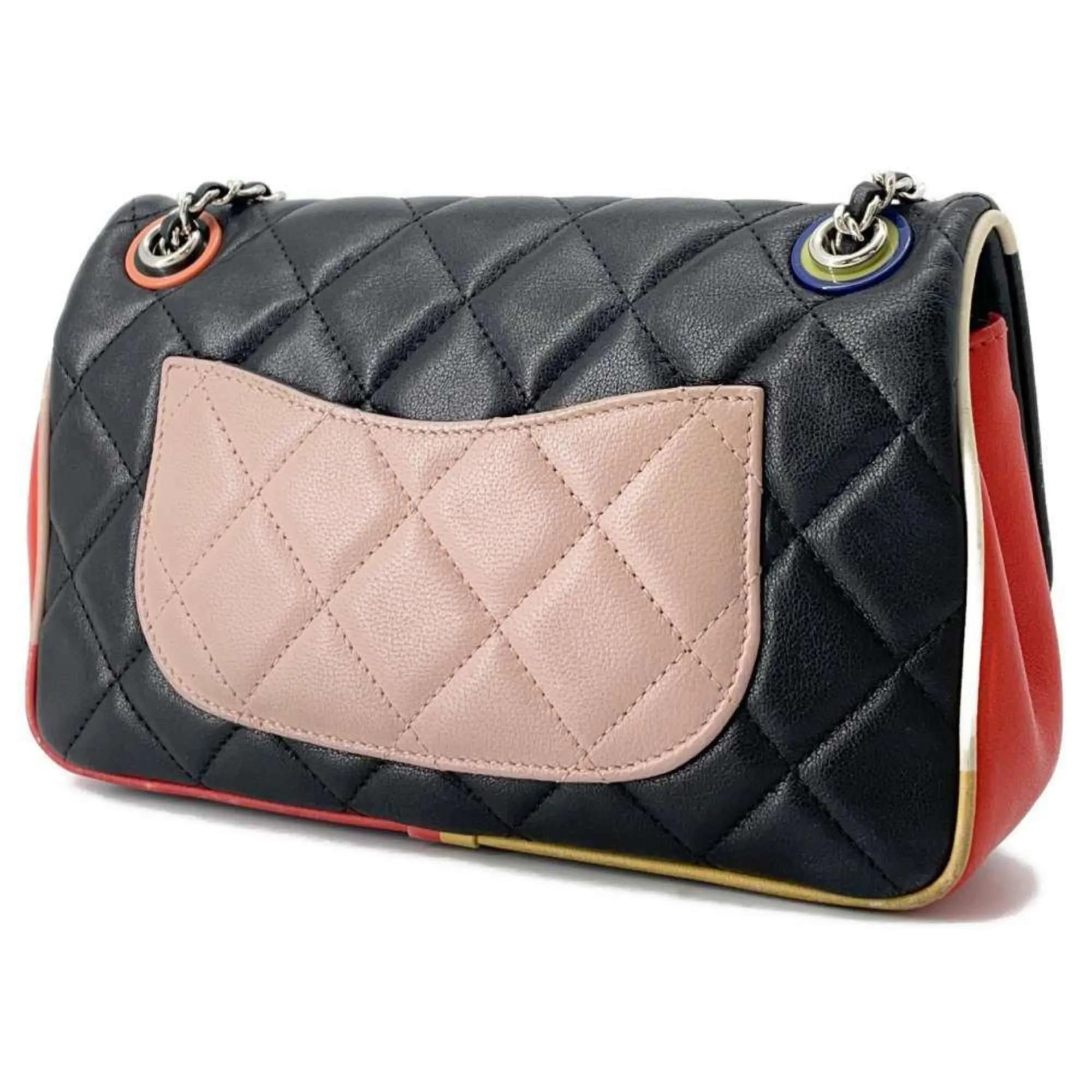 Chanel Chain Shoulder Bag Matelasse Coco Mark Lambskin A93691 CHANEL Black