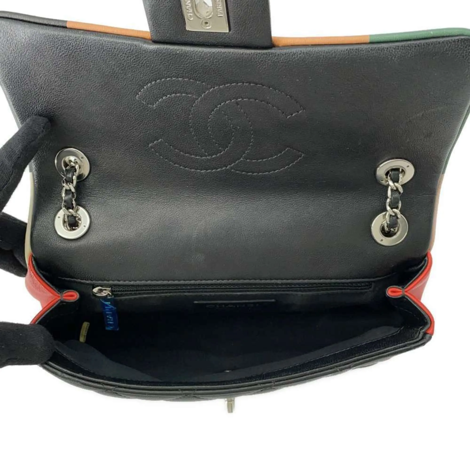 Chanel Chain Shoulder Bag Matelasse Coco Mark Lambskin A93691 CHANEL Black
