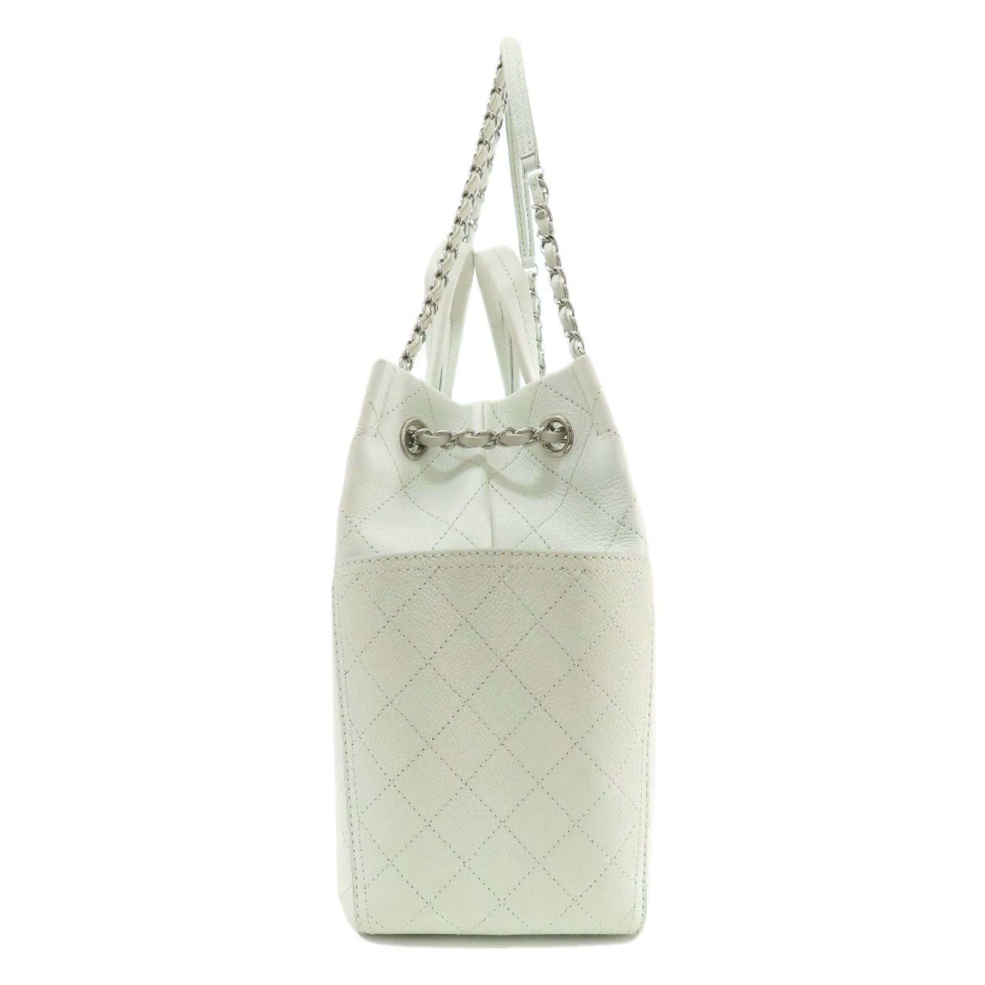 Chanel Chain Shoulder Coco Mark Tote Bag Caviar Skin Women's