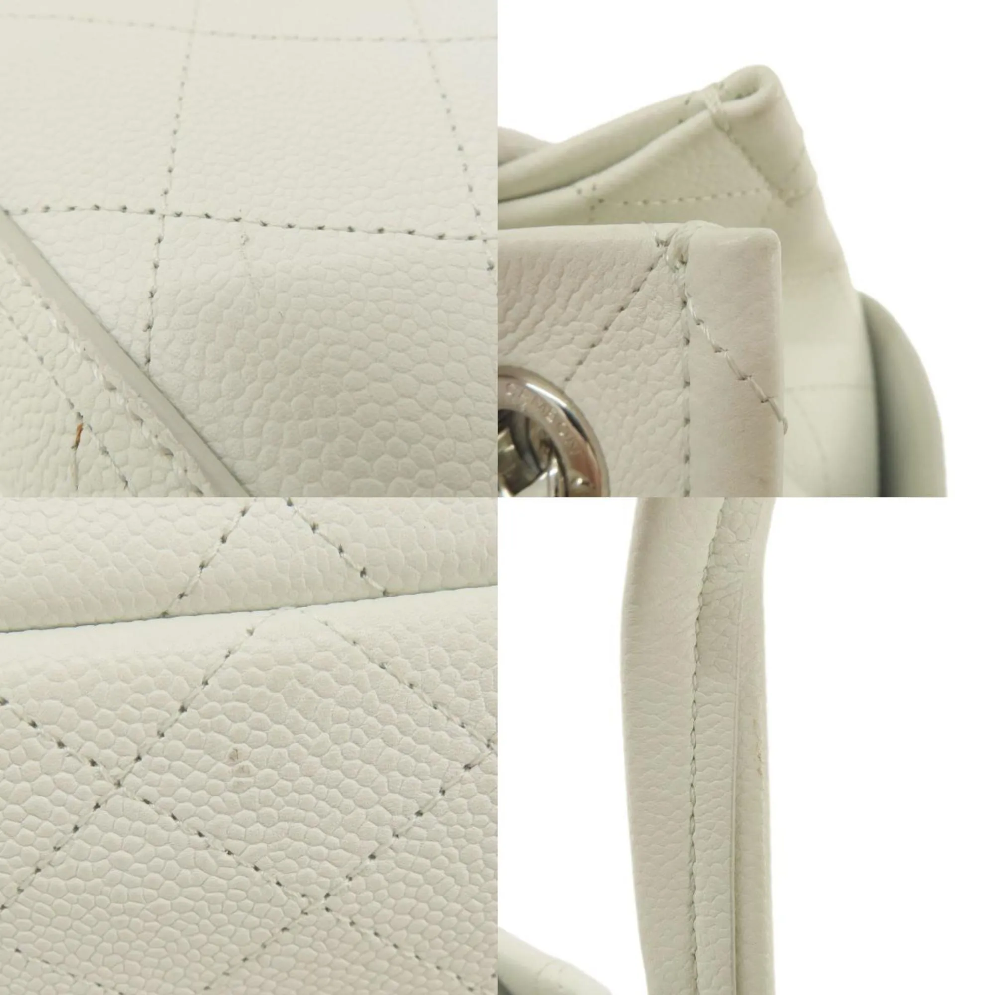 Chanel Chain Shoulder Coco Mark Tote Bag Caviar Skin Women's