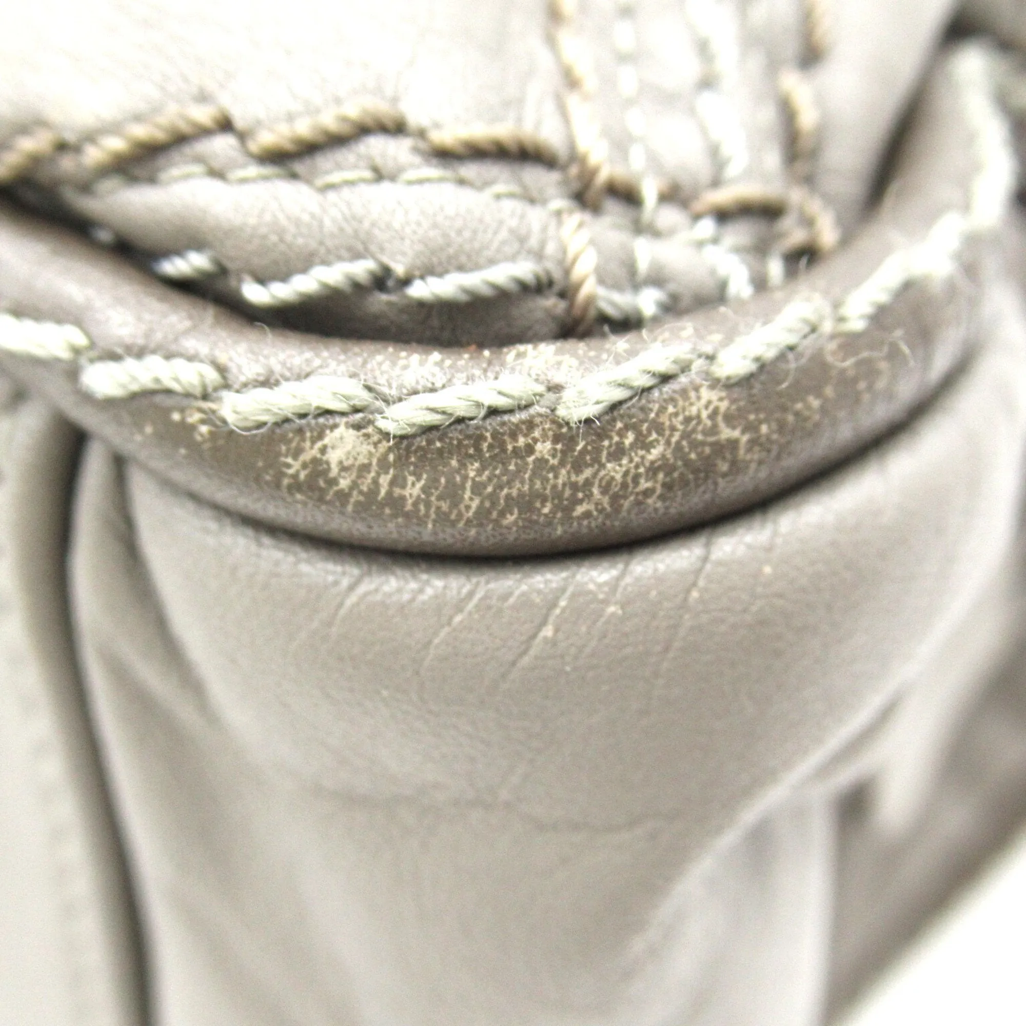 CHANEL ChainShoulder Gray leather