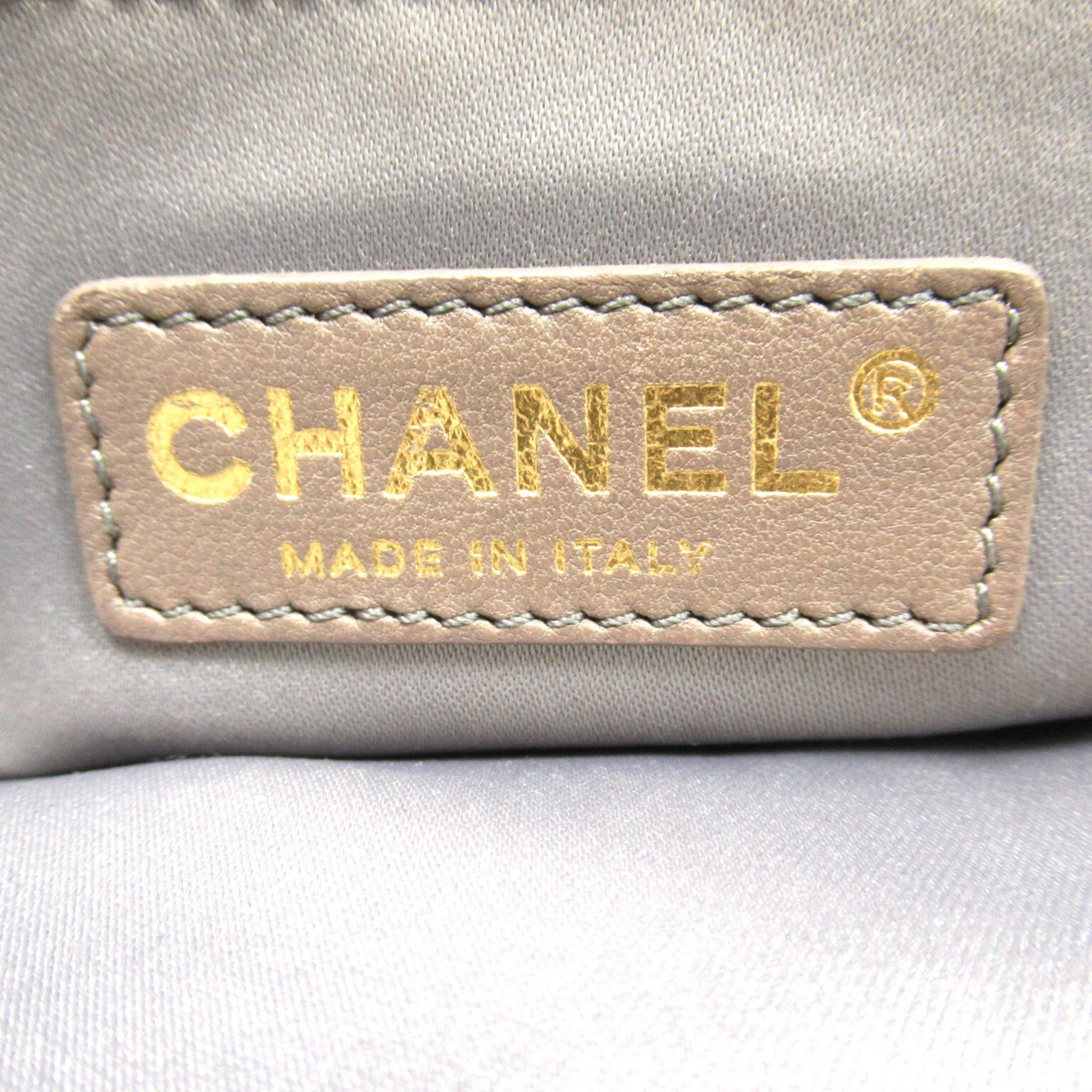 CHANEL ChainShoulder Gray leather