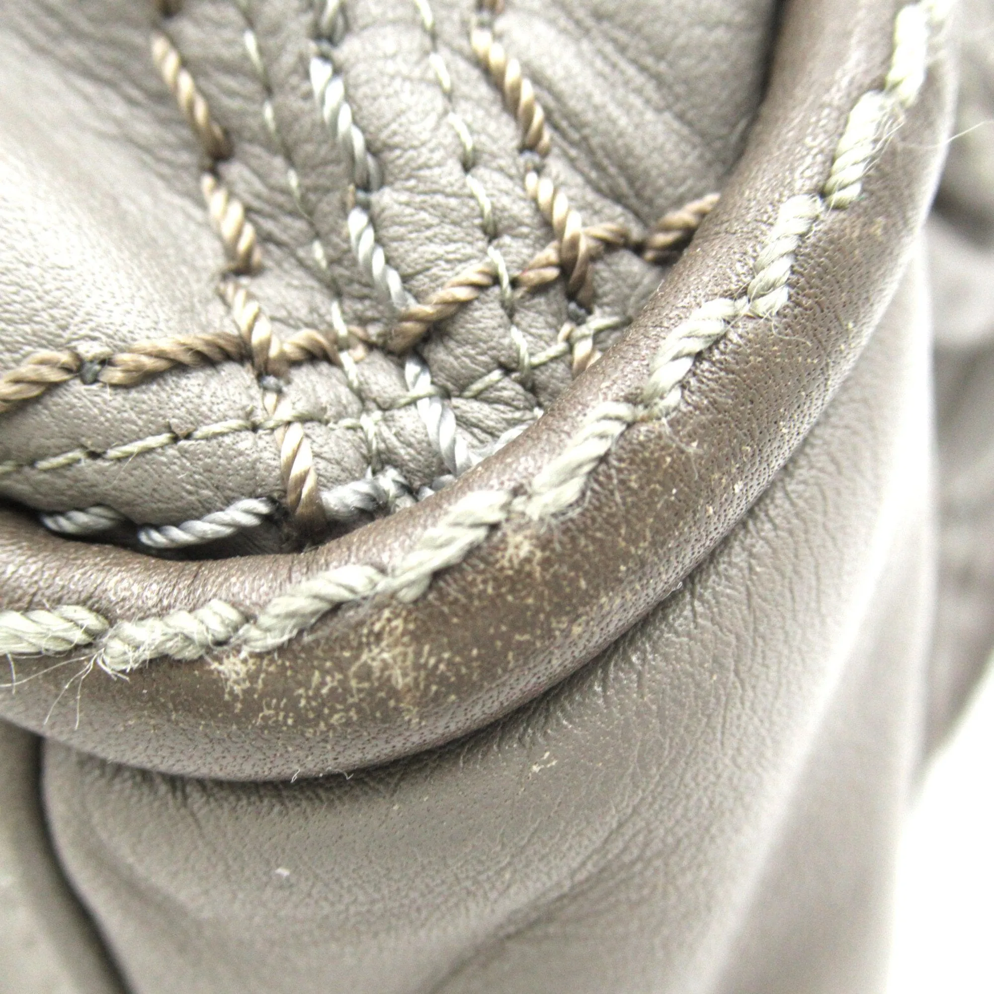CHANEL ChainShoulder Gray leather
