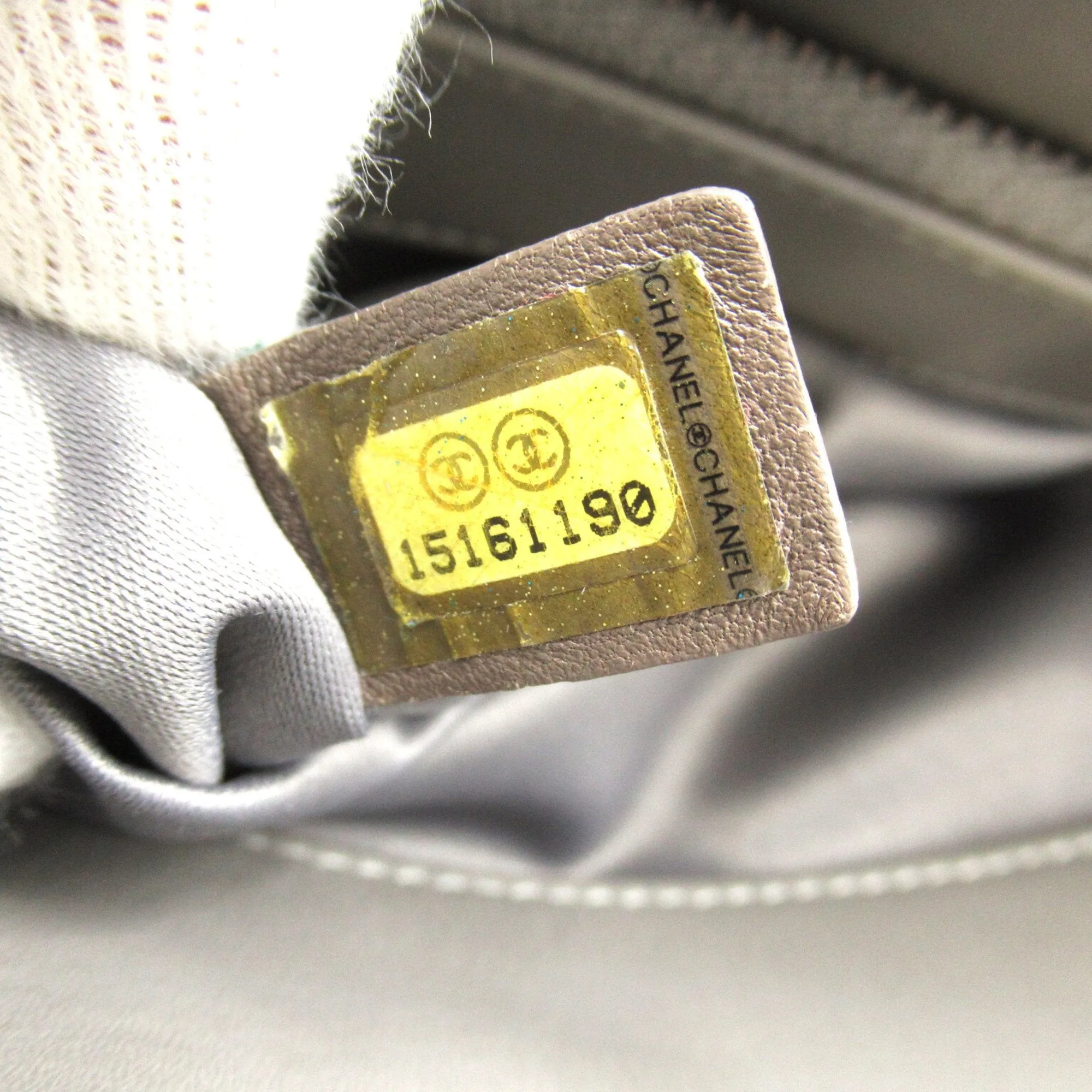 CHANEL ChainShoulder Gray leather