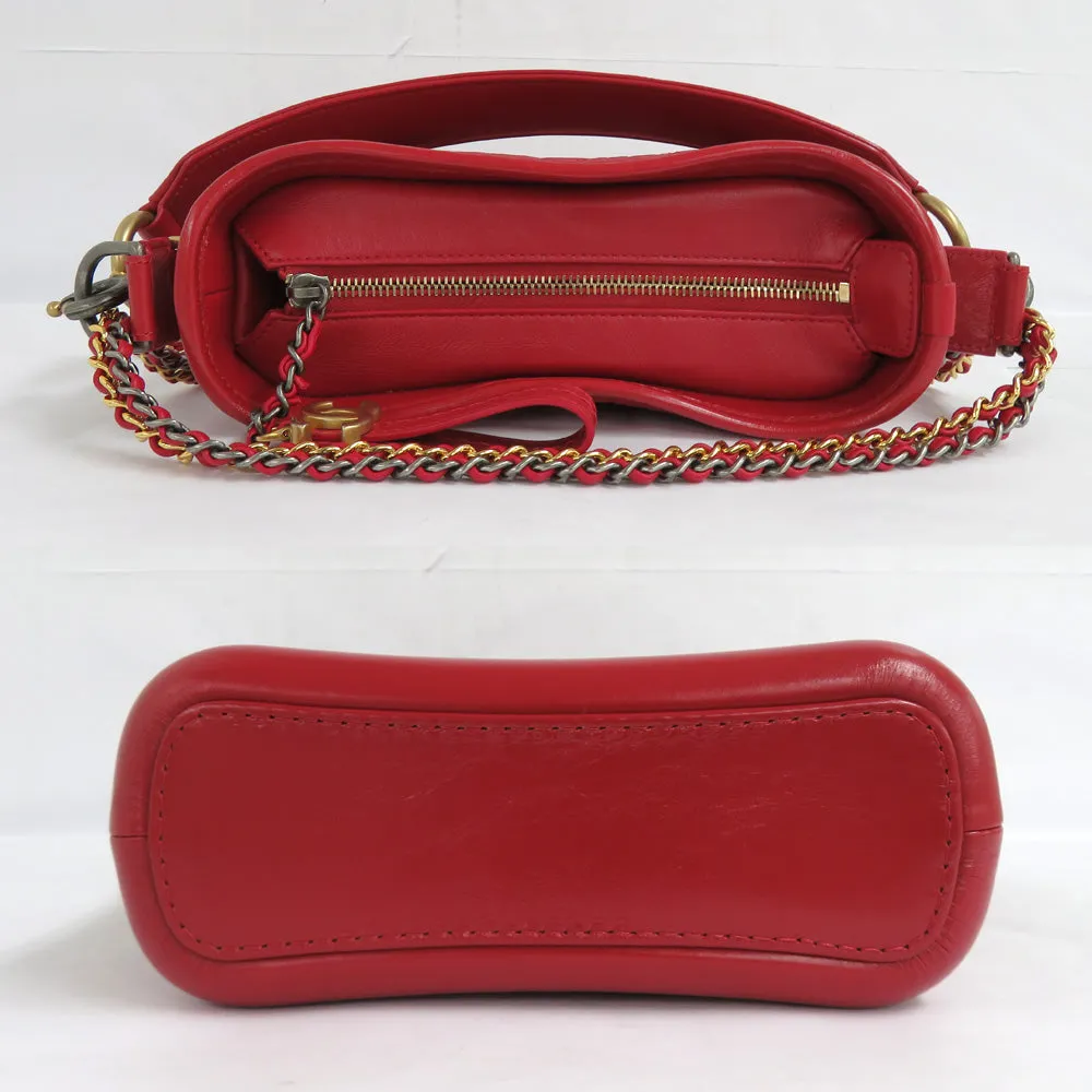 CHANEL Chanel Gabriel Du Chanel Small Hoover A91810 Chain Shoulder Bag Coco 2WAY Red Red G X Silver Gold   S Leather 29th