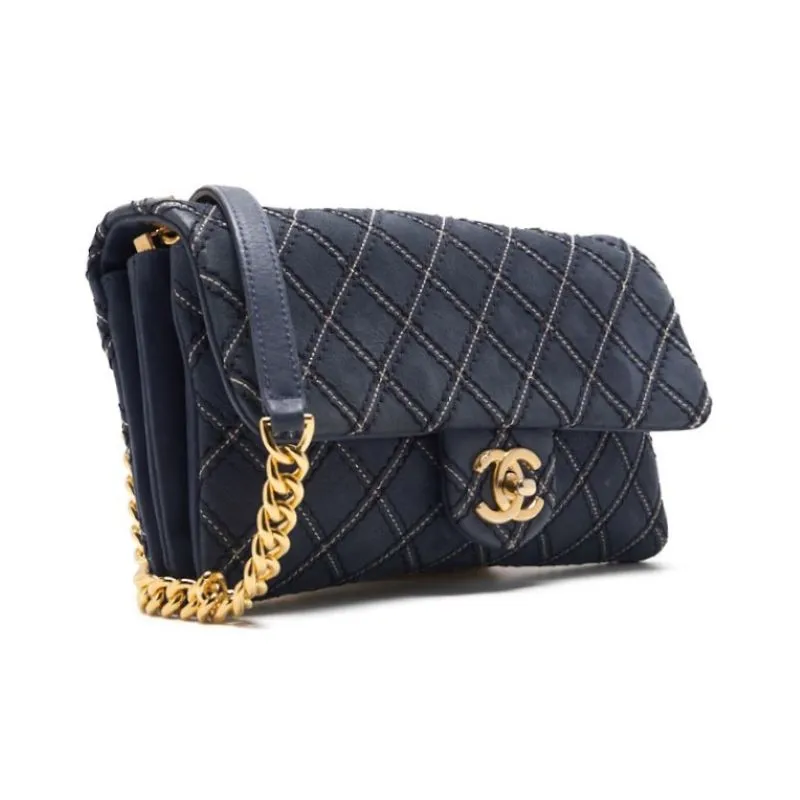 CHANEL CHANEL Wild Stitch Double Chain Shoulder Car Friseur Black  Tote Bag  Bag Hybrid ?? Delivery?? Khao Yamamoto Online