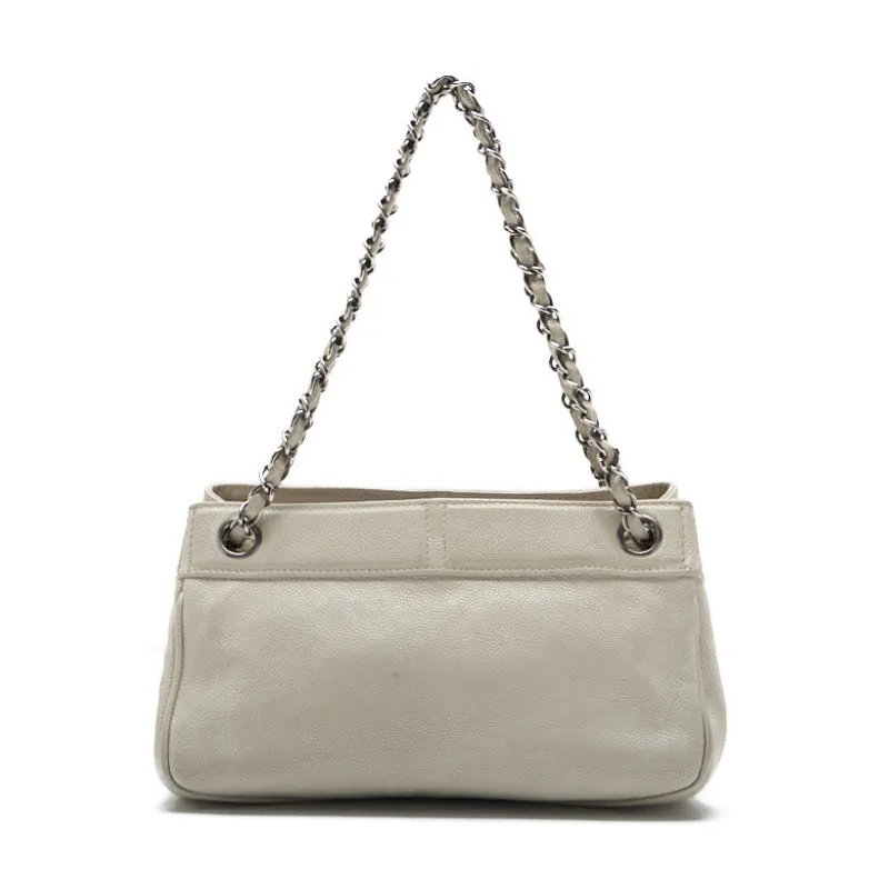 CHANEL ??CHANEL??Coco Chain Sder Caviar S White (Silver G ) Shoulder Bag Mini Shellder Bag  Bag Hybrid ?? Ship??