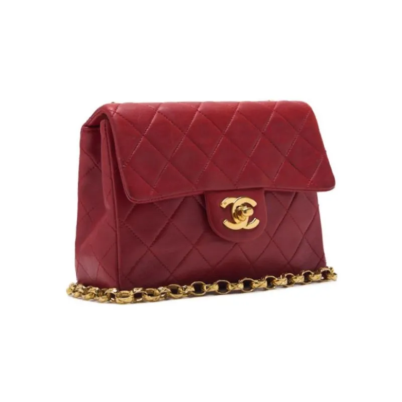 CHANEL ??CHANEL??MINI TRASSE Turn-Lock Chain Shoulder  Red Visitor Chain  Shoulder Bag Mini Shoulder Bag  Bag Hybrid ?? Ship????SS??Ice s Online