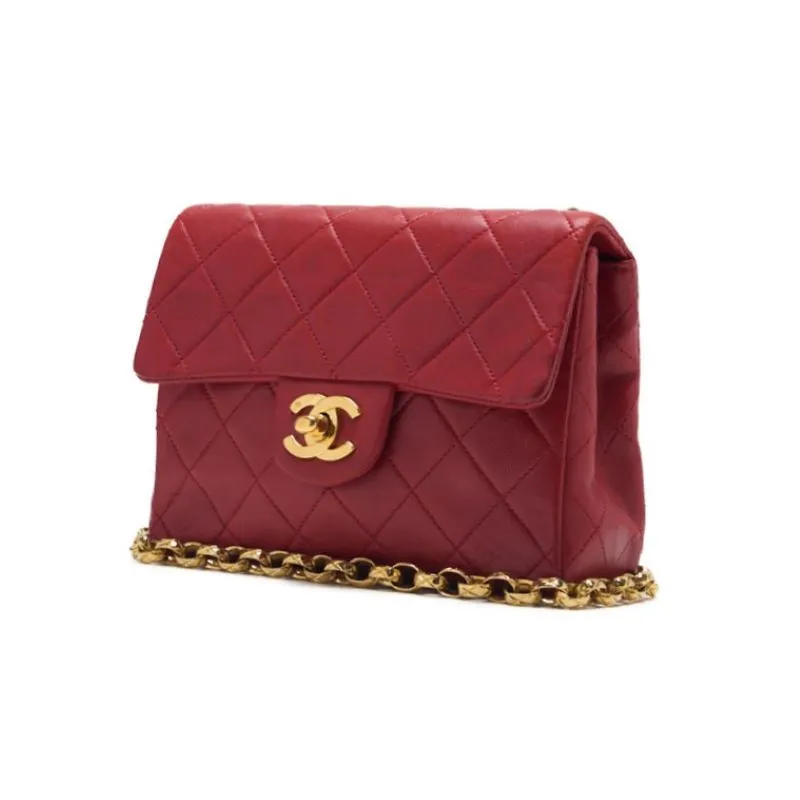 CHANEL ??CHANEL??MINI TRASSE Turn-Lock Chain Shoulder  Red Visitor Chain  Shoulder Bag Mini Shoulder Bag  Bag Hybrid ?? Ship????SS??Ice s Online