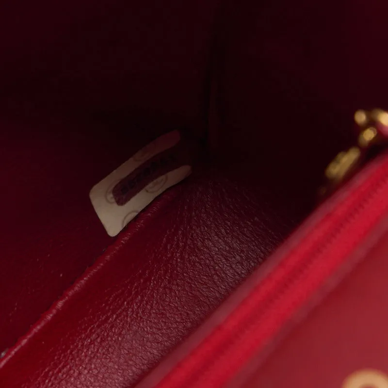 CHANEL ??CHANEL??MINI TRASSE Turn-Lock Chain Shoulder  Red Visitor Chain  Shoulder Bag Mini Shoulder Bag  Bag Hybrid ?? Ship????SS??Ice s Online