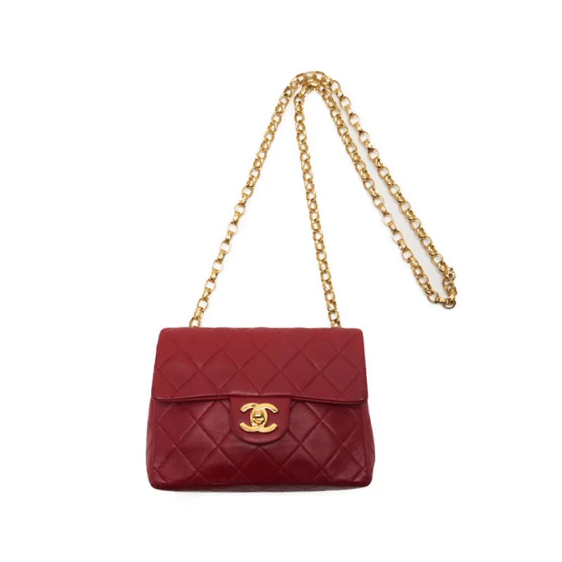 CHANEL ??CHANEL??MINI TRASSE Turn-Lock Chain Shoulder  Red Visitor Chain  Shoulder Bag Mini Shoulder Bag  Bag Hybrid ?? Ship????SS??Ice s Online