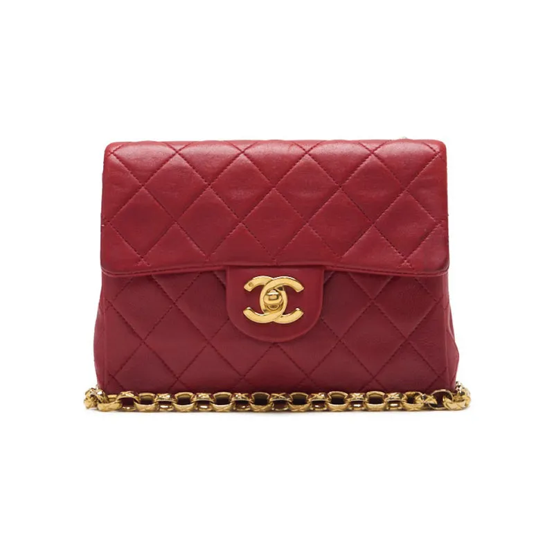 CHANEL ??CHANEL??MINI TRASSE Turn-Lock Chain Shoulder  Red Visitor Chain  Shoulder Bag Mini Shoulder Bag  Bag Hybrid ?? Ship????SS??Ice s Online