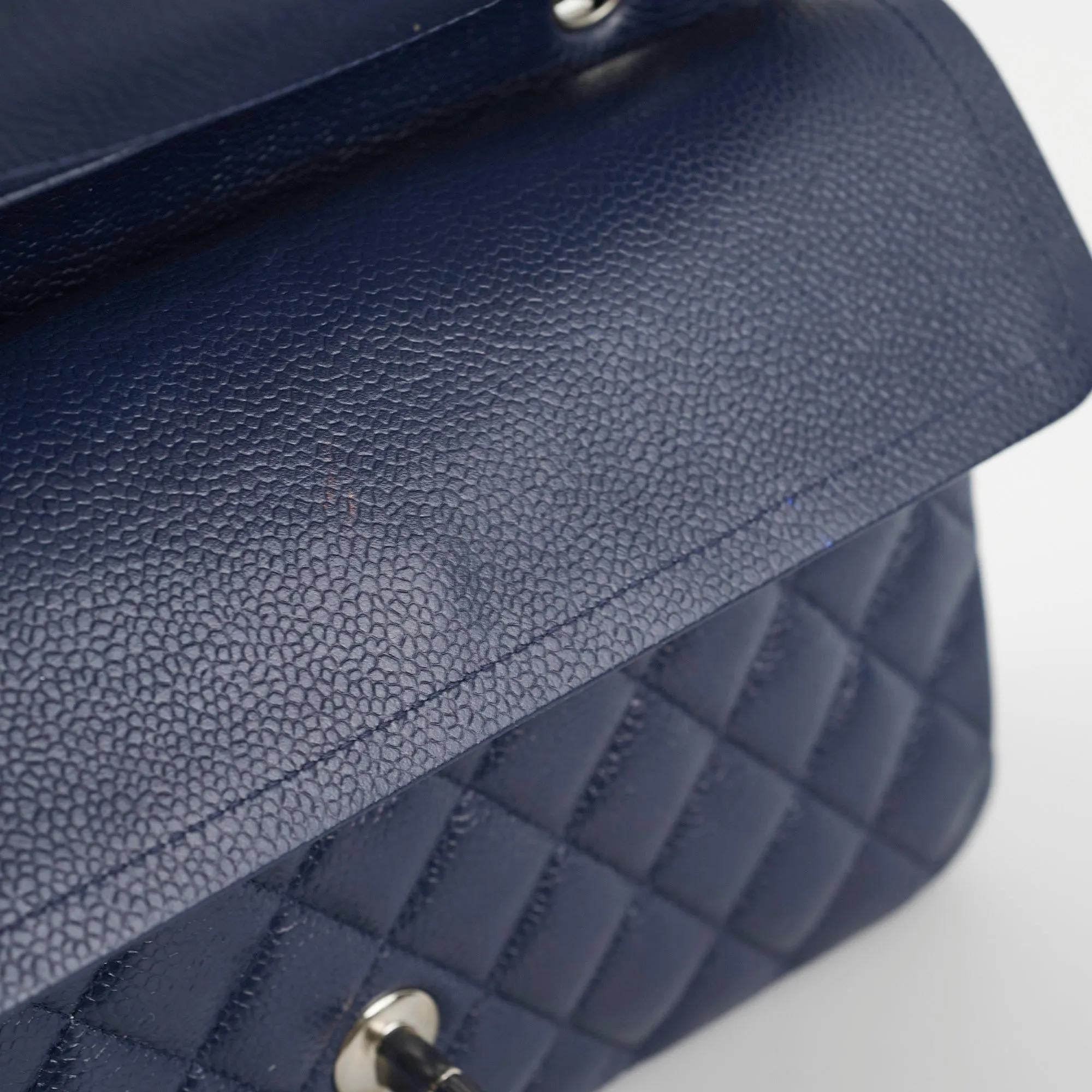 Chanel Classic Flap Medium Large Caviar Blue Shoulder Bag