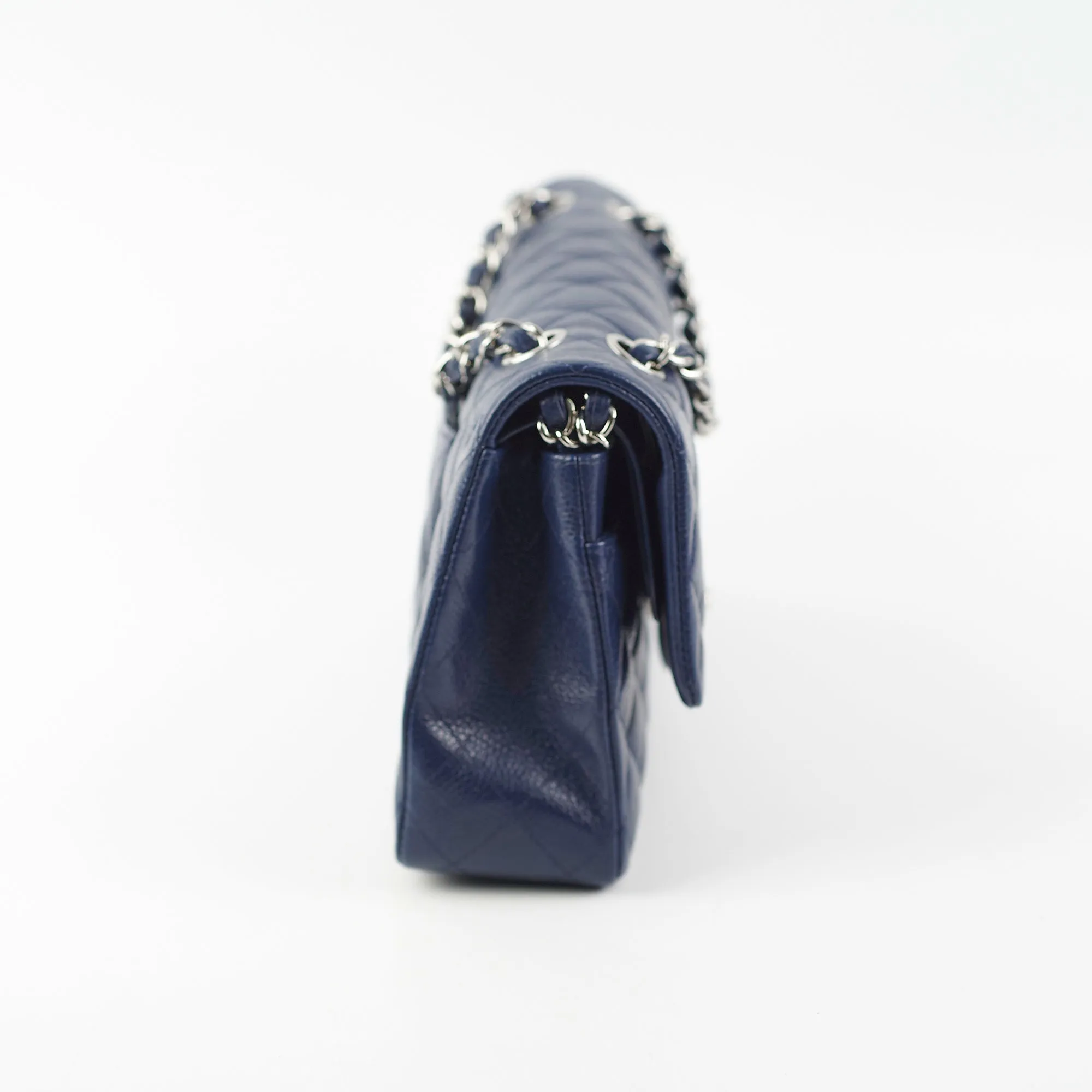 Chanel Classic Flap Medium Large Caviar Blue Shoulder Bag
