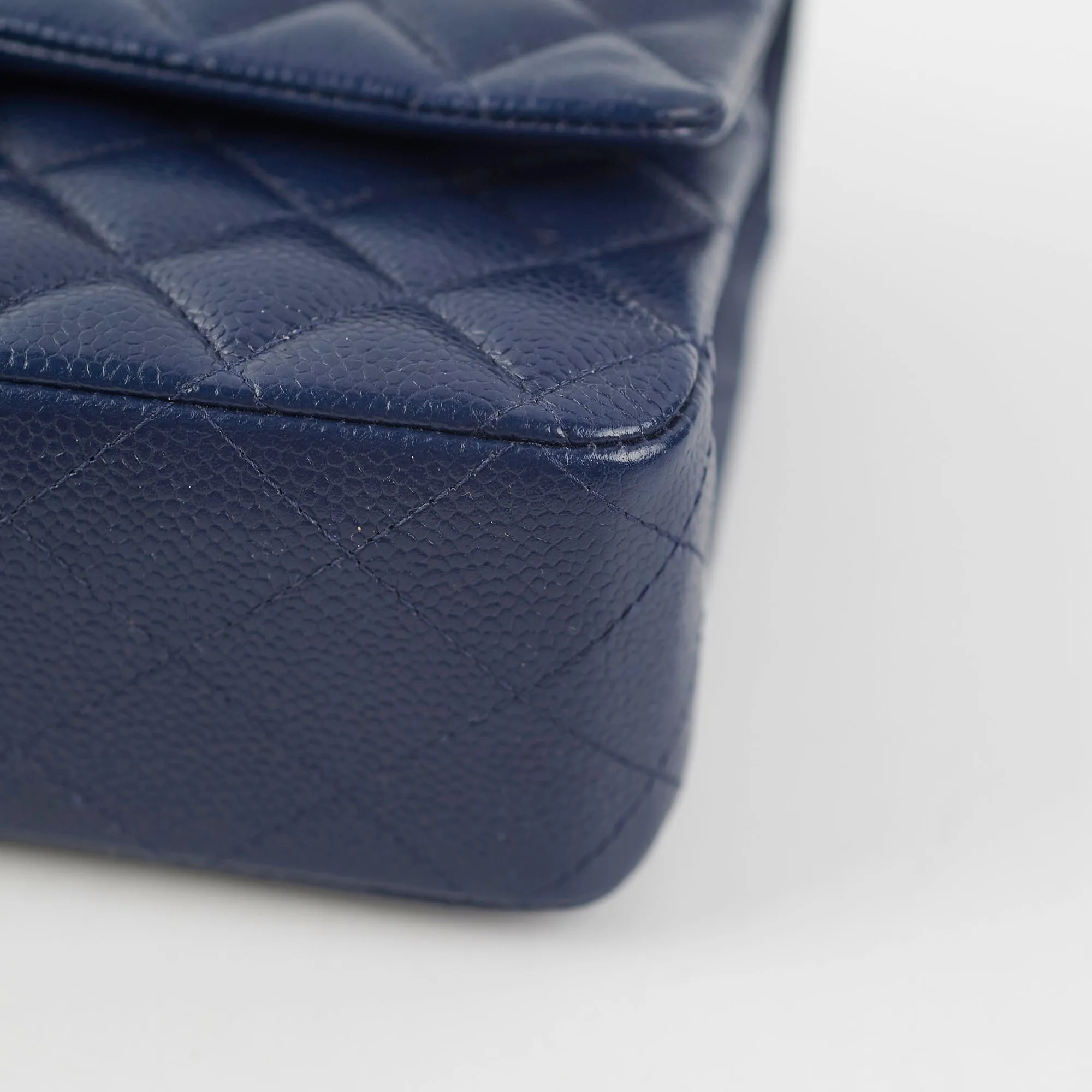 Chanel Classic Flap Medium Large Caviar Blue Shoulder Bag
