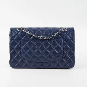 Chanel Classic Flap Medium Large Caviar Blue Shoulder Bag