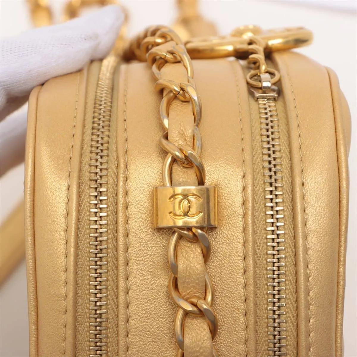 Chanel Coco Charm Chain Shoulder Bag Gold Gold  20th