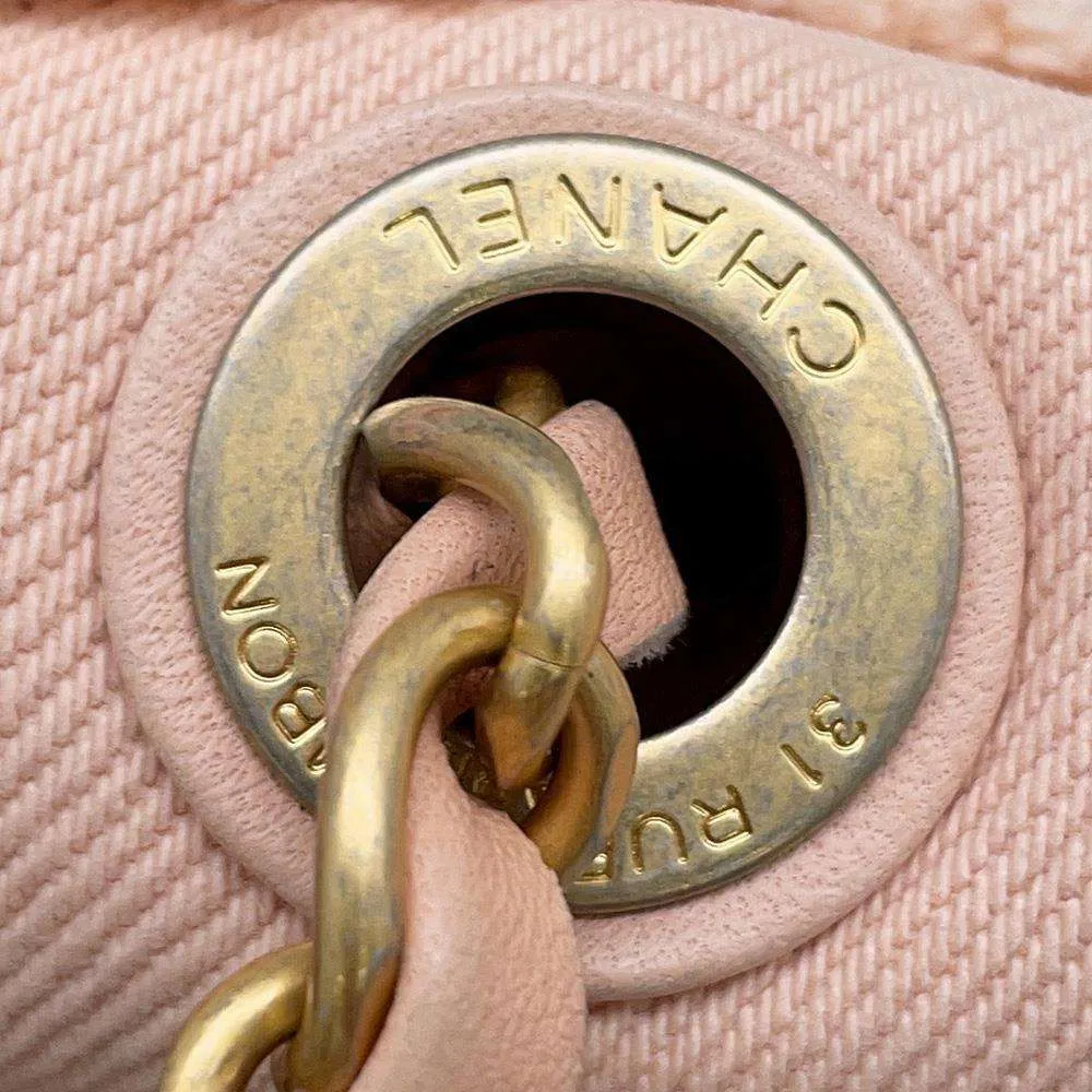 CHANEL COCO Flap ChainShoulder Bag Pink AS1595 Denim