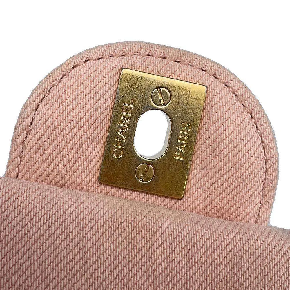 CHANEL COCO Flap ChainShoulder Bag Pink AS1595 Denim