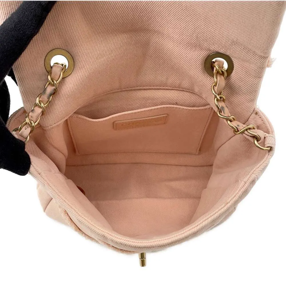 CHANEL COCO Flap ChainShoulder Bag Pink AS1595 Denim