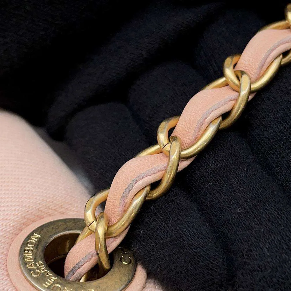CHANEL COCO Flap ChainShoulder Bag Pink AS1595 Denim