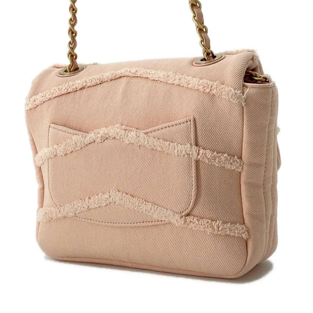 CHANEL COCO Flap ChainShoulder Bag Pink AS1595 Denim