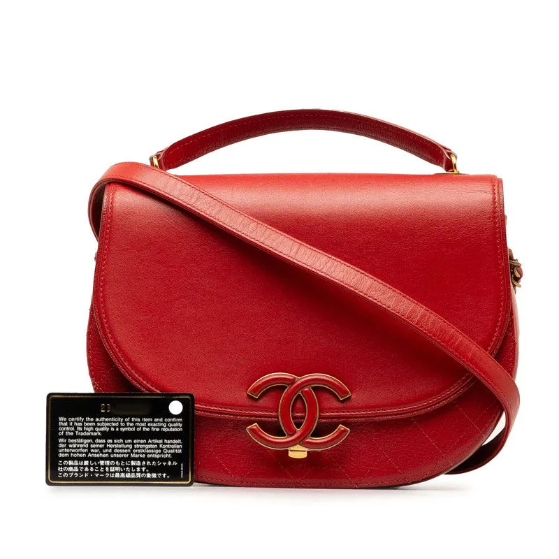 Chanel Coco Handbag Shoulder Bag 2WAY Red Leather  Chanel