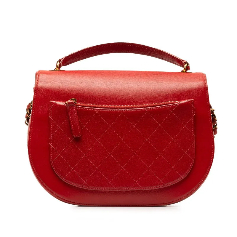 Chanel Coco Handbag Shoulder Bag 2WAY Red Leather  Chanel