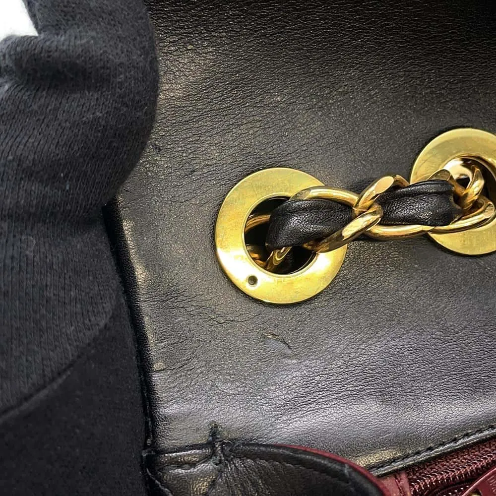 CHANEL Jumbo Matelasse ChainShoulder Bag Black Lambskin Size 34