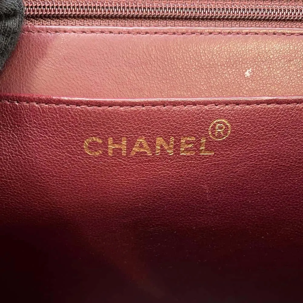 CHANEL Jumbo Matelasse ChainShoulder Bag Black Lambskin Size 34