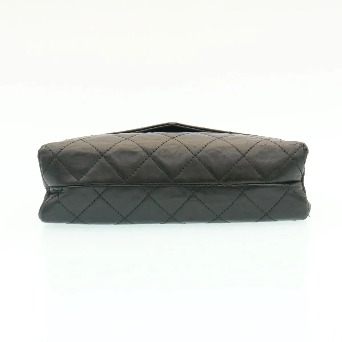 CHANEL Lamb Skin Matelasse Chain Shoulder Bag Black CC Auth 25810A